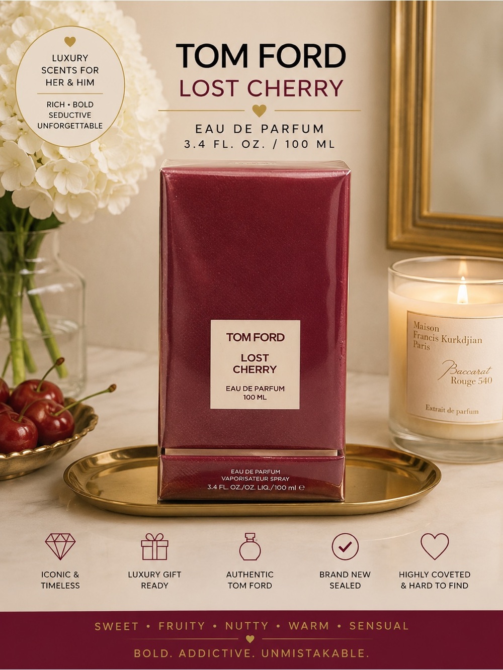 Authentic Tom Ford Lost Cherry 3.4 oz NIB SEALED